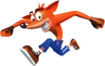 Japanese promo art of Crash running
