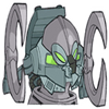 The Evil Twins' mech's mugshot from Twinsanity