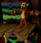 A rolling monkey from Crash Bandicoot.