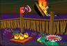 Crash, a Turtle, and Wumpa Fruit in Crash and Burn.