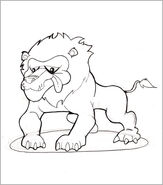 Concept art of a lion in Crash Twinsanity