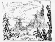 Wumpa islands concept.jpg (412 KB) Concept art of the Wumpa Islands from the shore of N. Sanity Island for Crash Bandicoot