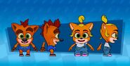 Concept art of Baby Crash and Baby Coco