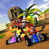 Crash, Coco, Cortex and Tiny battling at Skull Rock