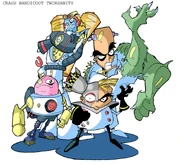 Concept art of N. Brio with N. Tropy, N. Gin and N. Trance