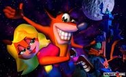 Promotional artwork of Crash and Tawna from Crash Bandicoot