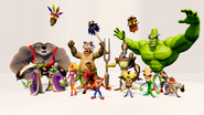 Promotional image of various characters in the N. Sane Trilogy