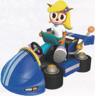 Japanese render of Coco in the Team Bandicoot kart