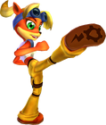 Coco performing another kick