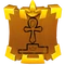 The icon for the "Practice Makes Perfect!" achievement, depicting a relic above a pedestal with a crown on it.