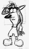 Concept art of Crash from The Crash Bandicoot Files by Charles Zembillas