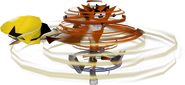 Crash spinning with Cortex, as seen in Twinsanity