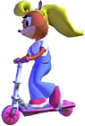 Coco riding her scooter in The Wrath of Cortex