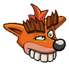 Fake Crash's portrait sticker from Crash Team Racing Nitro-Fueled