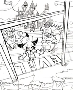 Academy football concept.png (356 KB) Concept art of a cut level in the academy, featuring Cortex chased by students in a football field.