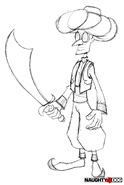 Concept art of the Arabian Guard Lab Assistant.