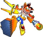 A render of Crash in his mech
