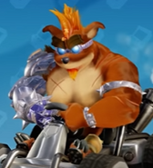 Evil Crunch wearing the NV in Crash Team Racing Nitro-Fueled.