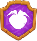 The Wumpa fruit team badge from On the Run!.