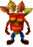 Crash with Aku Aku in Invincibility mode
