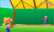 A Boom Bang girl as a pitcher in Full Swing