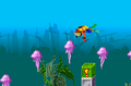 Crash in his scuba gear in Shark Attack in The Huge Adventure