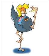 Concept art of the cut ostrich riding level from Crash Twinsanity