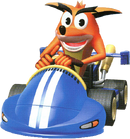 Japanese render of Crash in his kart