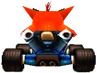Crash in his kart in CTR