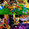 The choosing lineup of Teams Bandicoot and Cortex in the console version