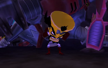 An enraged Cortex after being defeated by Crash.