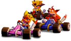 Crash, Coco and Cortex's Retro skins in the Retro Karts