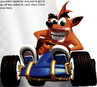Promotional render of Crash in his kart