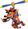 Crash using his copterpack in The Wrath of Cortex