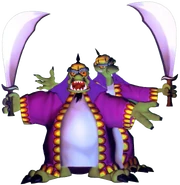 Promotional artwork of the Komodo Brothers in Cortex Strikes Back