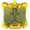The icon for the "Wumpa-Burner Engaged!" achievement, depicting a relic above a pedestal with a crown on it.