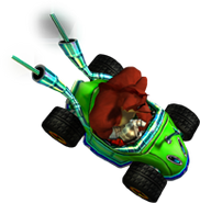 Crunch in a Team Trance kart in CNK
