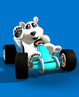 Promotional artwork of Polar in his kart