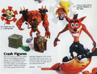 Resaurus figures of Crash, Cortex, Coco and Tiny, including an Aku Aku piece