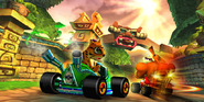 Pura on the loading screen artwork for Jungle Boogie in Crash Nitro Kart.