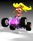 Promotional artwork of Coco in her kart in CTR