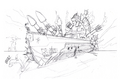 Concept art of N. Gin's ship