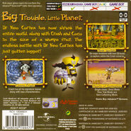 Cortex on back box the PAL box art of Crash Bandicoot: XS