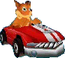 Crash in Crash Bandicoot Nitro Kart 3D.