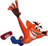 Crash in CR Crash Bandicoot, featuring an edited Crash 2 render