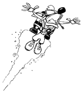 Concept art of Crash with his jetpack