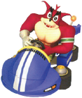 Japanese render of Crunch in his kart