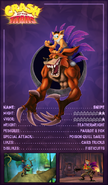 Promotional trading card of the Snipe for Crash of the Titans.