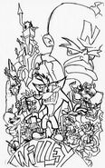 Cortex Castle in the background of a concept illustration