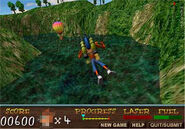 A screenshot of Crash's Rocketmania